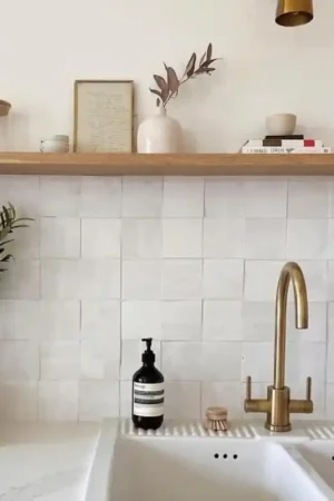 Véritable carreau zellige marocain 10x10 cm BLANC CASSÉ Promotion Saisonnière
